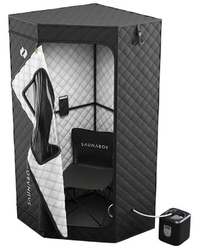 SAUNABOX SmartSteam Pro frame assembly enables quick setup and compact storage