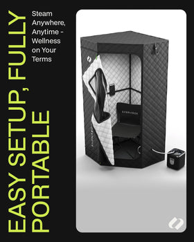 SAUNABOX SmartSteam Pro portable chair for comfortable seated sessions