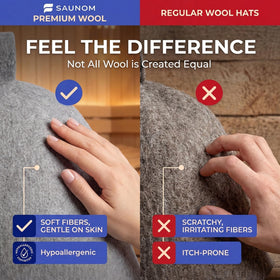 SAUNOM merino wool close-up – ultra-soft fibers reduce itchiness.