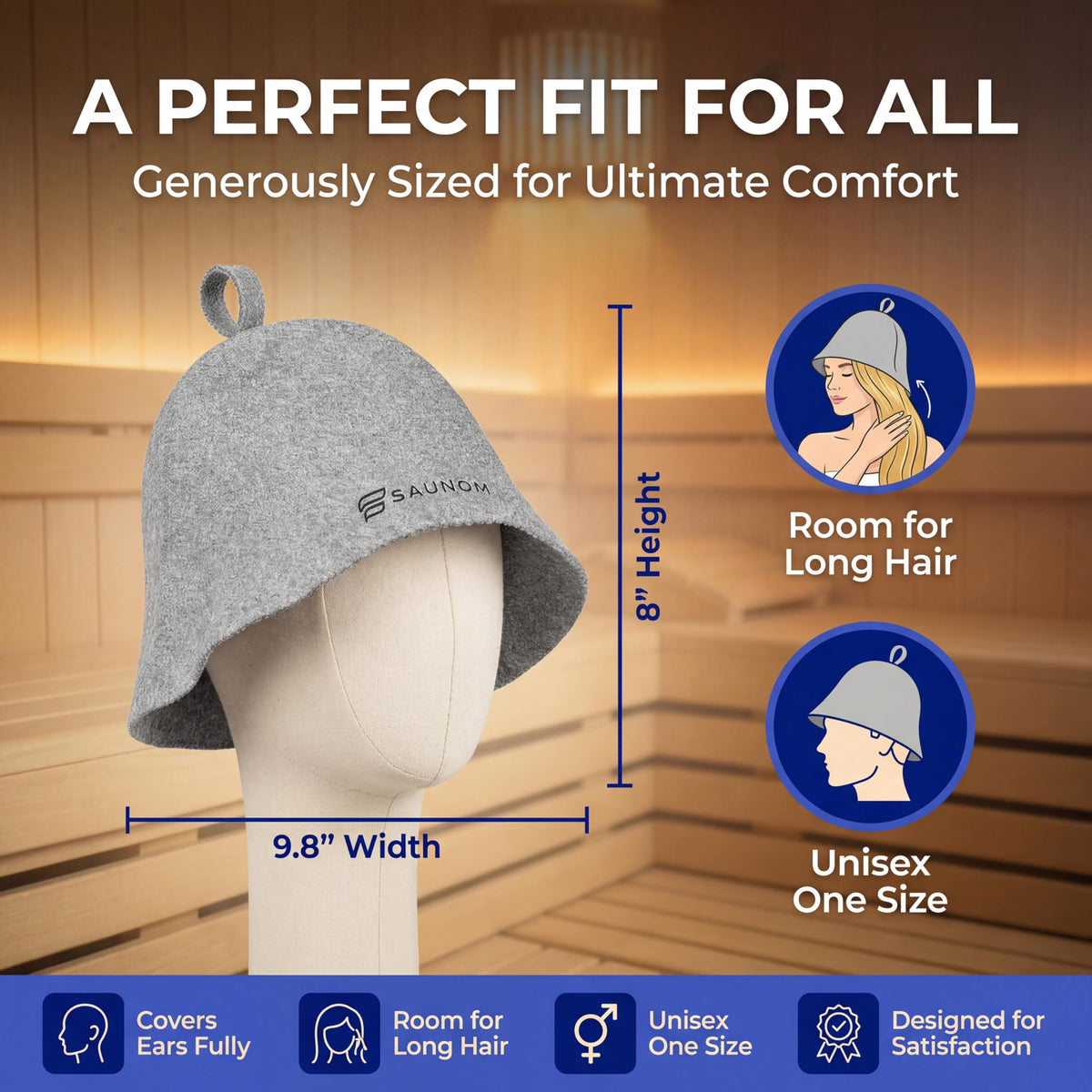 Moisture-wicking feature of SAUNOM hat helps stay dry.