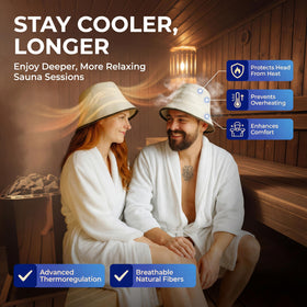 SAUNOM wool sauna hat soft fit ensures itch-free comfort during long sessions.