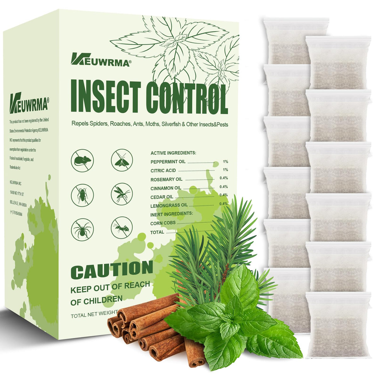 SAUPUSE spider repellent balls indoors showing natural peppermint scent and safe pest protection.