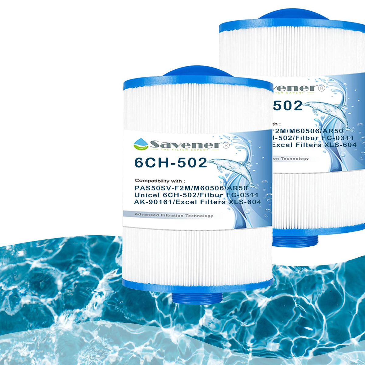 Savener 6CH-502 filter cartridge: compatible Artesian spa replacement for clearer water.