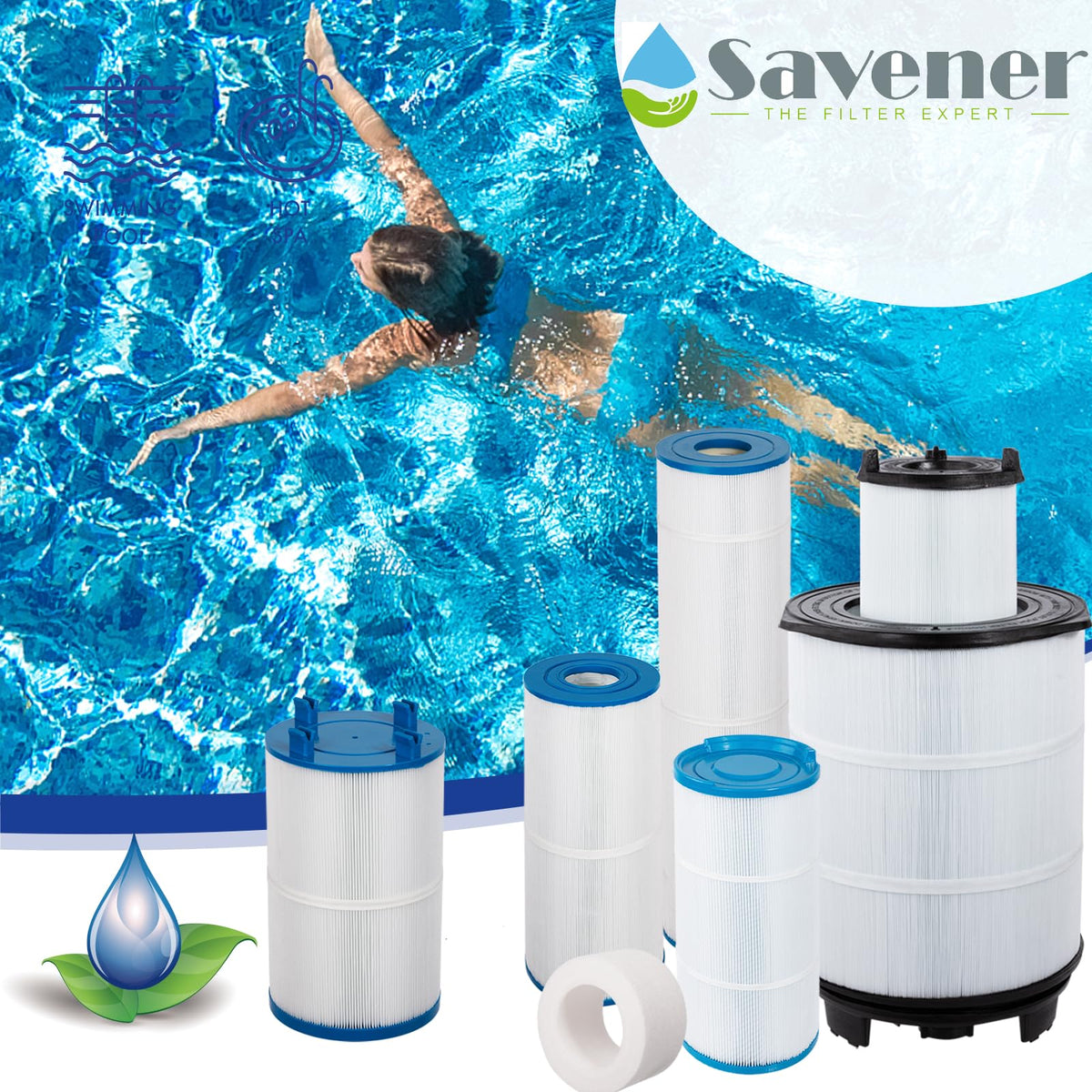 Savener strong-build pleat material and end caps for long-lasting filtration.