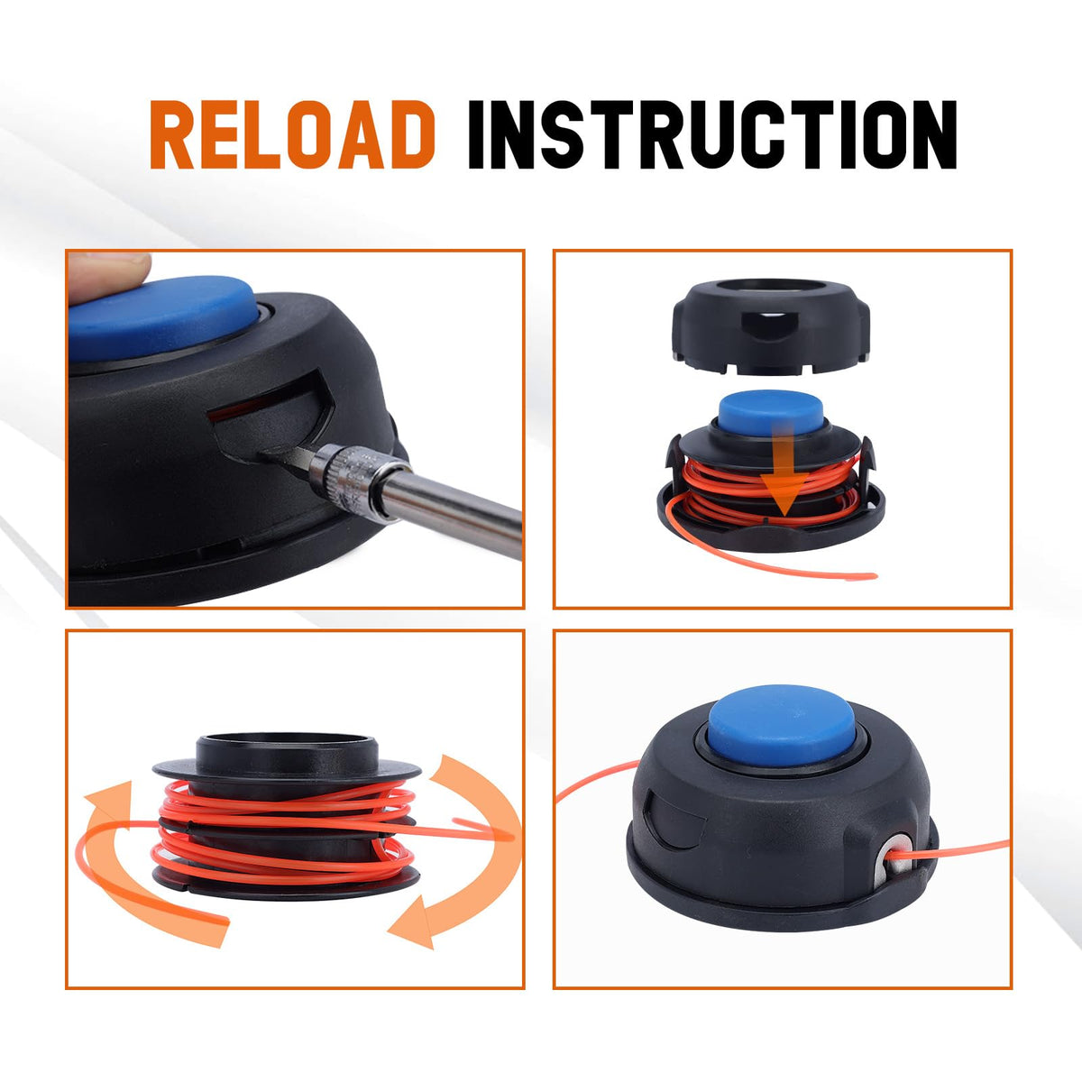 Savior 322L trimmer head compatibility image showing Weed Eater range.