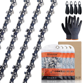 Savior 4-piece 6-inch chainsaw chain for mini saw, replacement-ready for quick swaps.
