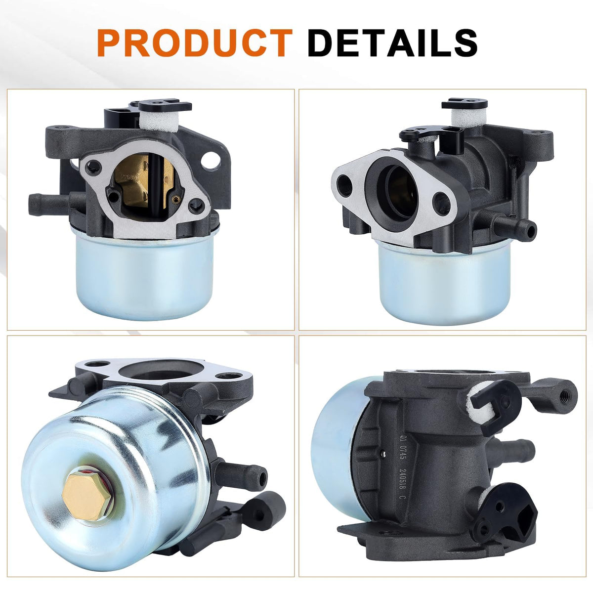 Savior 794304 carburetor fuel inlet and choke connections for reliable fueling.
