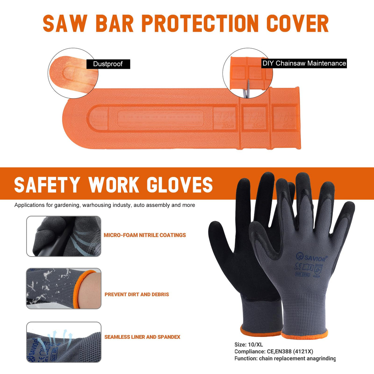 Savior bundle includes bar, two chains, storage bags, gloves, and bar cover.