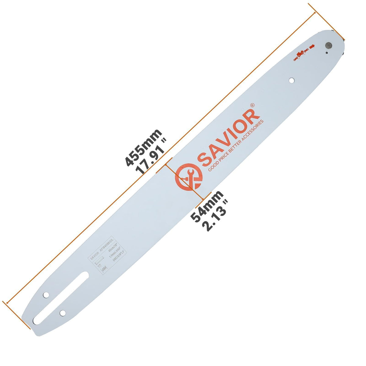 Savior heat-treated rivets reinforce bar and chain connection.