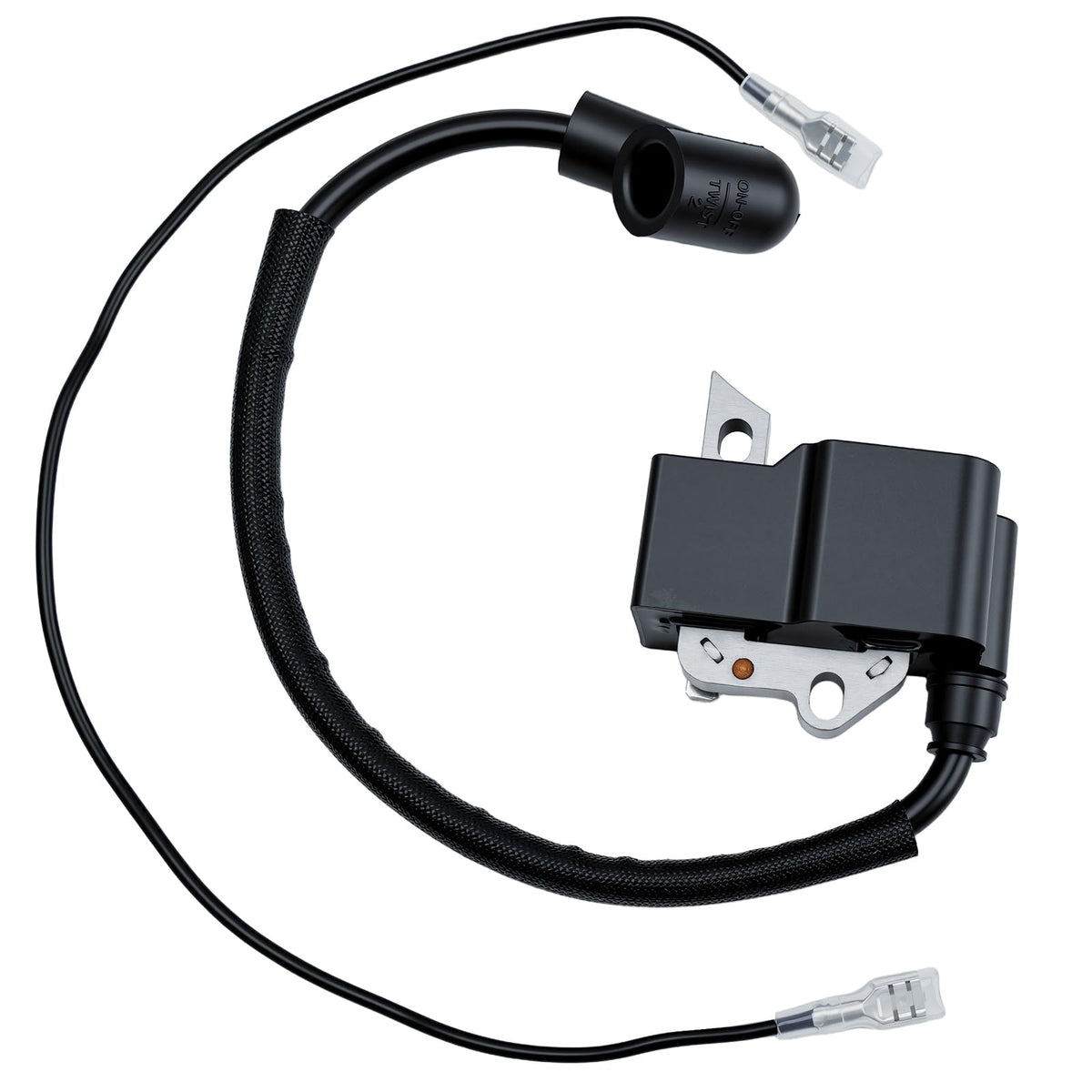 Savior ignition coil module for Husqvarna 124C showing compact replacement for reliable starts