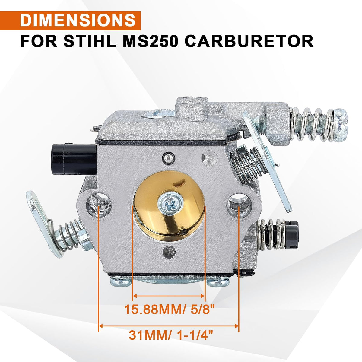 Savior MS250 carburetor side view illustrating accessible mounting and fit for MS230.