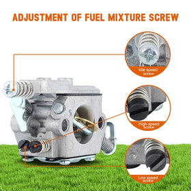 Savior MS250 carburetor spark plug included for reliable engine starts.