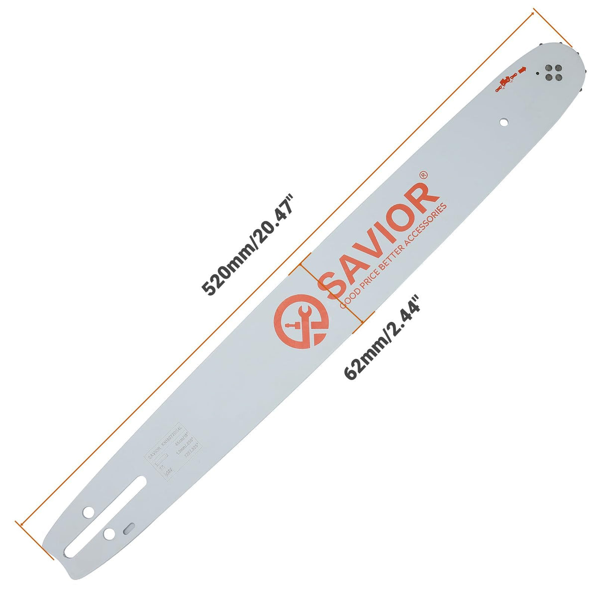 Protective oil coating on bar and chain reduces wear during initial use