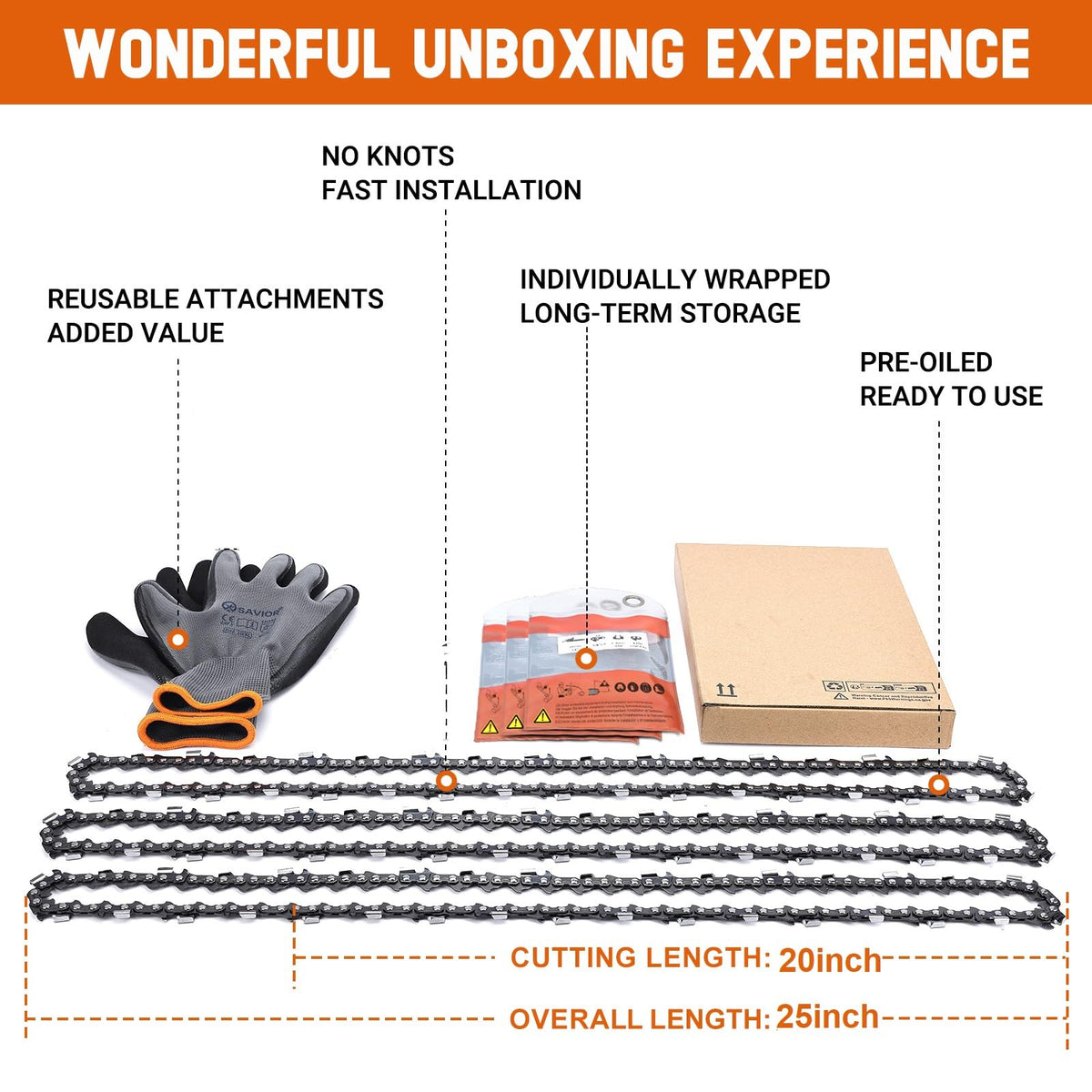 Chain surface with protective oil for reduced wear and smoother start