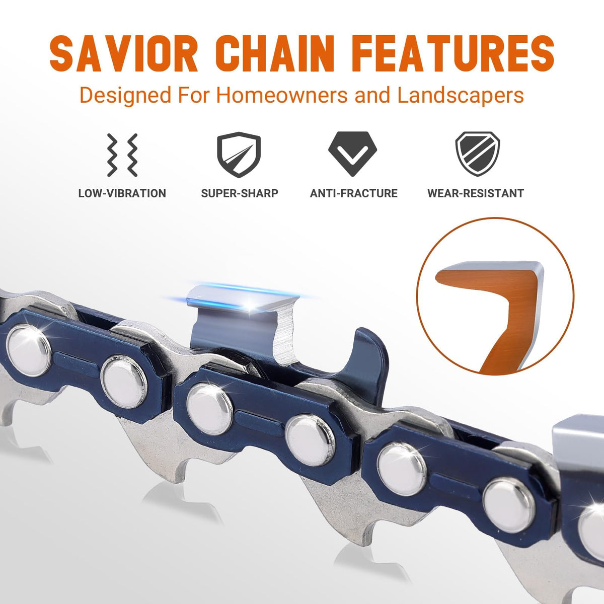 Savior bar and chain coated with protective oil reduces wear