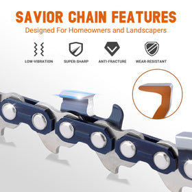 Savior bar and chain coated with protective oil reduces wear