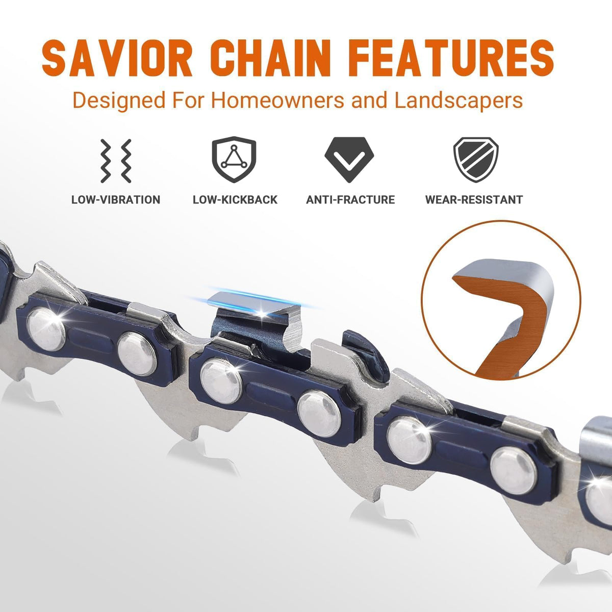 Savior S62 62 drive links ensure reliable bar compatibility.