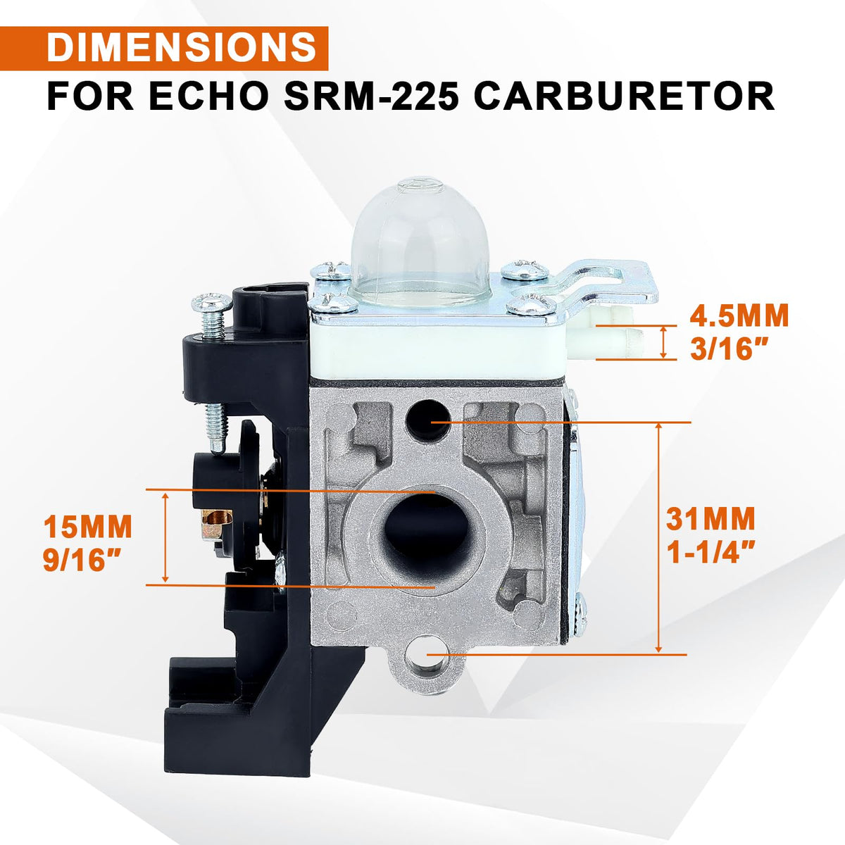 Savior SRM 225 carburetor installed on Echo trimmer for reliability.