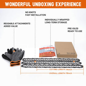 Storage bag included with Savior replacement chains for organization