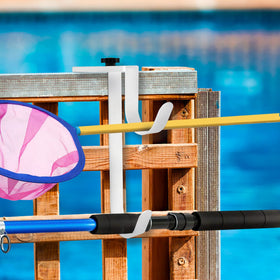 Fits wood, metal, or wall surfaces around pool areas