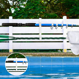White finish blends with pool surroundings while resisting moisture