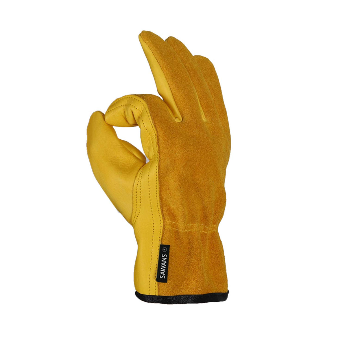 SAWANS leather work gloves slip-on cuff for quick on/off safety