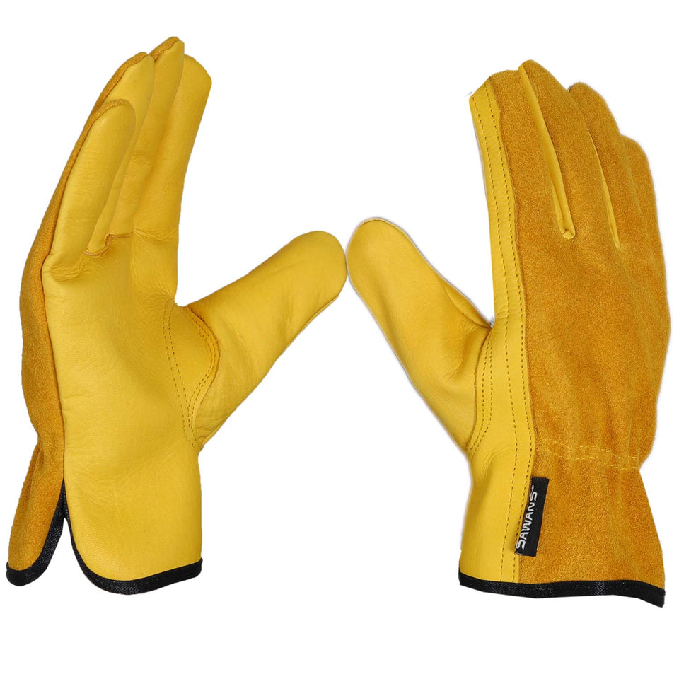 SAWANS leather working gloves with palm protection for pruning tasks