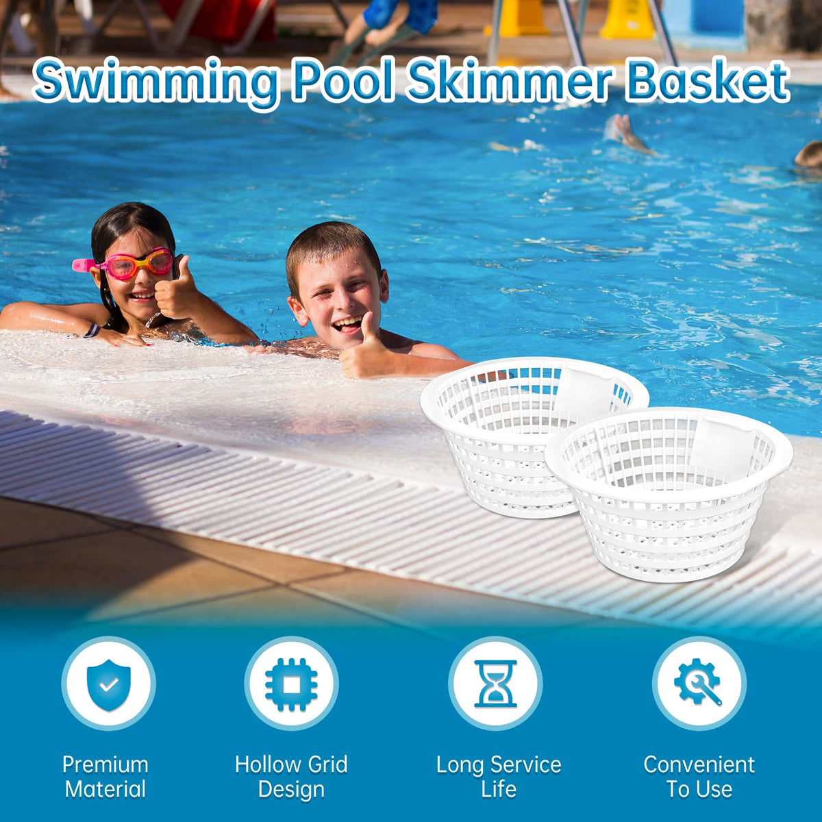 Two-pack provides ready replacement to simplify routine pool maintenance.