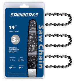 SawWorks 3-Pack 14-Inch chain packshot for quick replacement