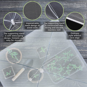Sawysine foldable plant net cover shown flat for easy storage and quick setup.