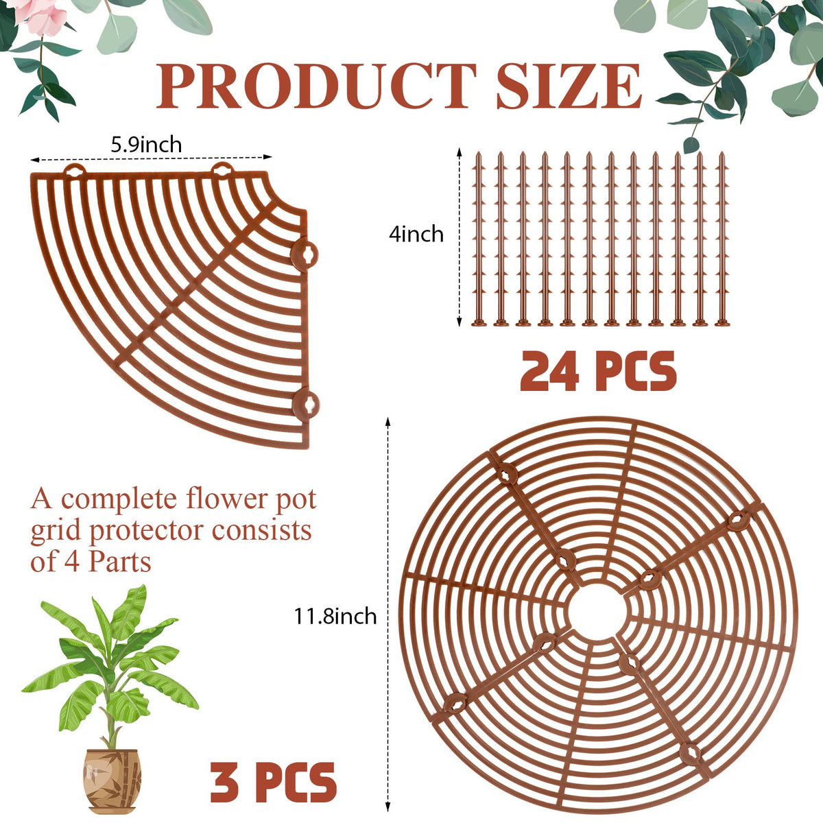 Sawysine grid stakes eight pieces for secure pot protection.