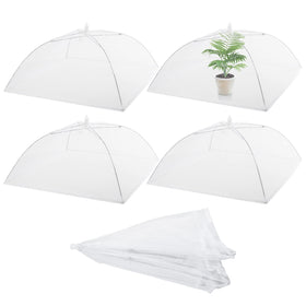Sawysine mesh plant cover in white, 17x17 inches, protecting seedlings with airflow.