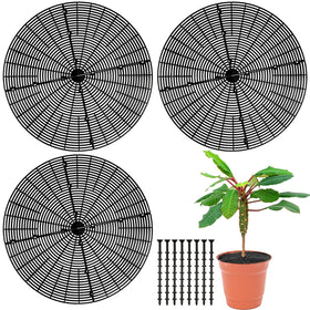 Sawysine plant pot grid cover with center cutout showing tidy soil protection