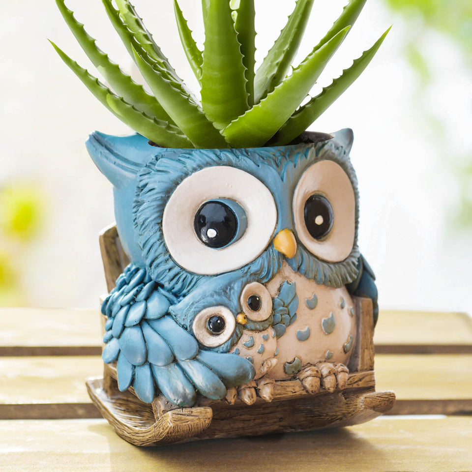 Saysmile mother-baby owl rocking-chair pot for warm home decor.