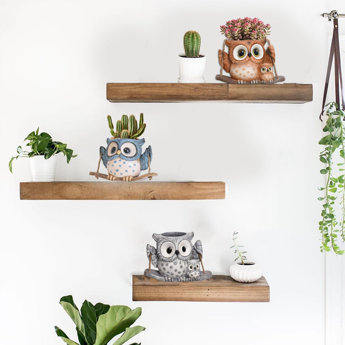 Saysmile Owl Planter Removable Stopper for easy drainage control.
