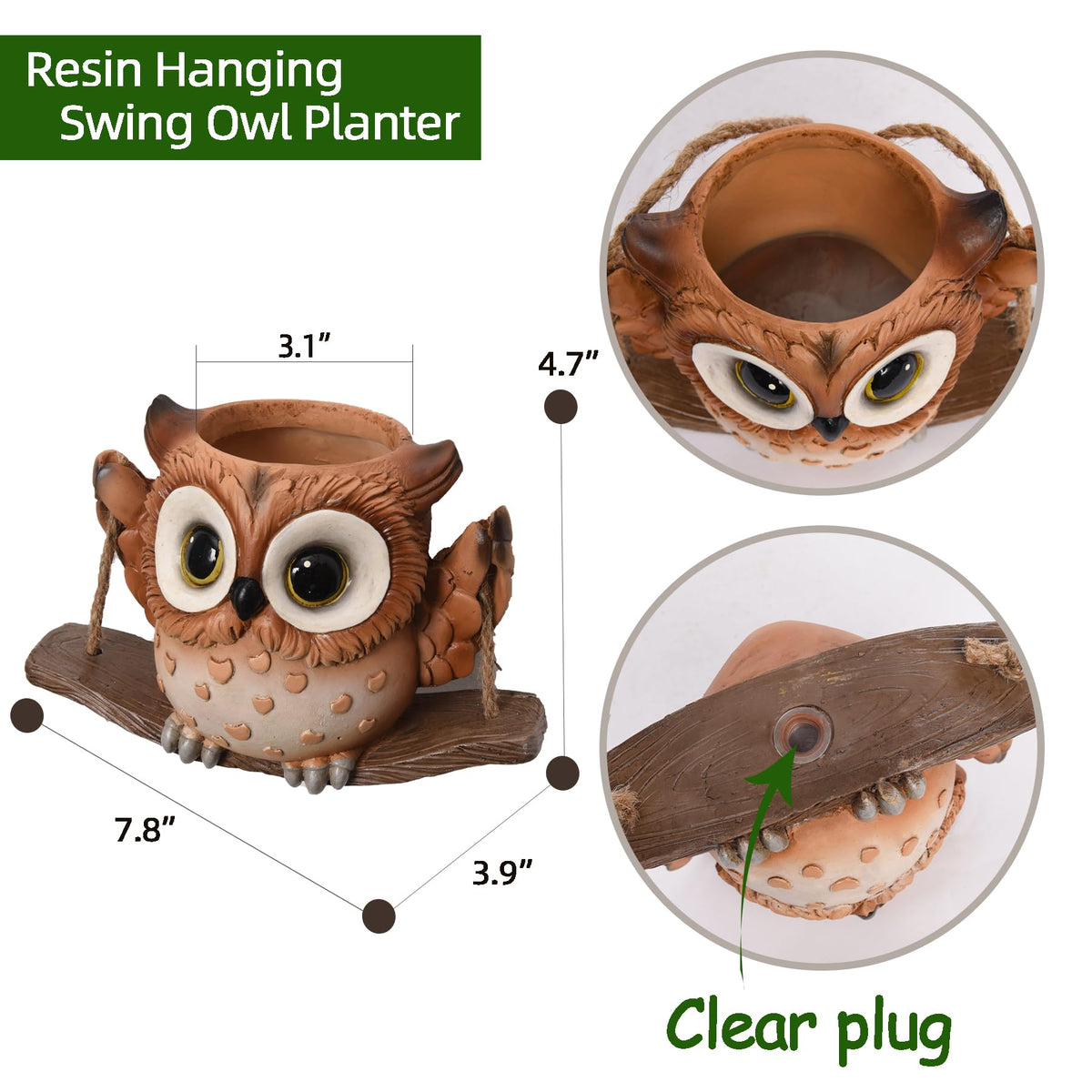 Saysmile resin plant hanger offers durable, weather-safe decor for interior or exterior spaces.