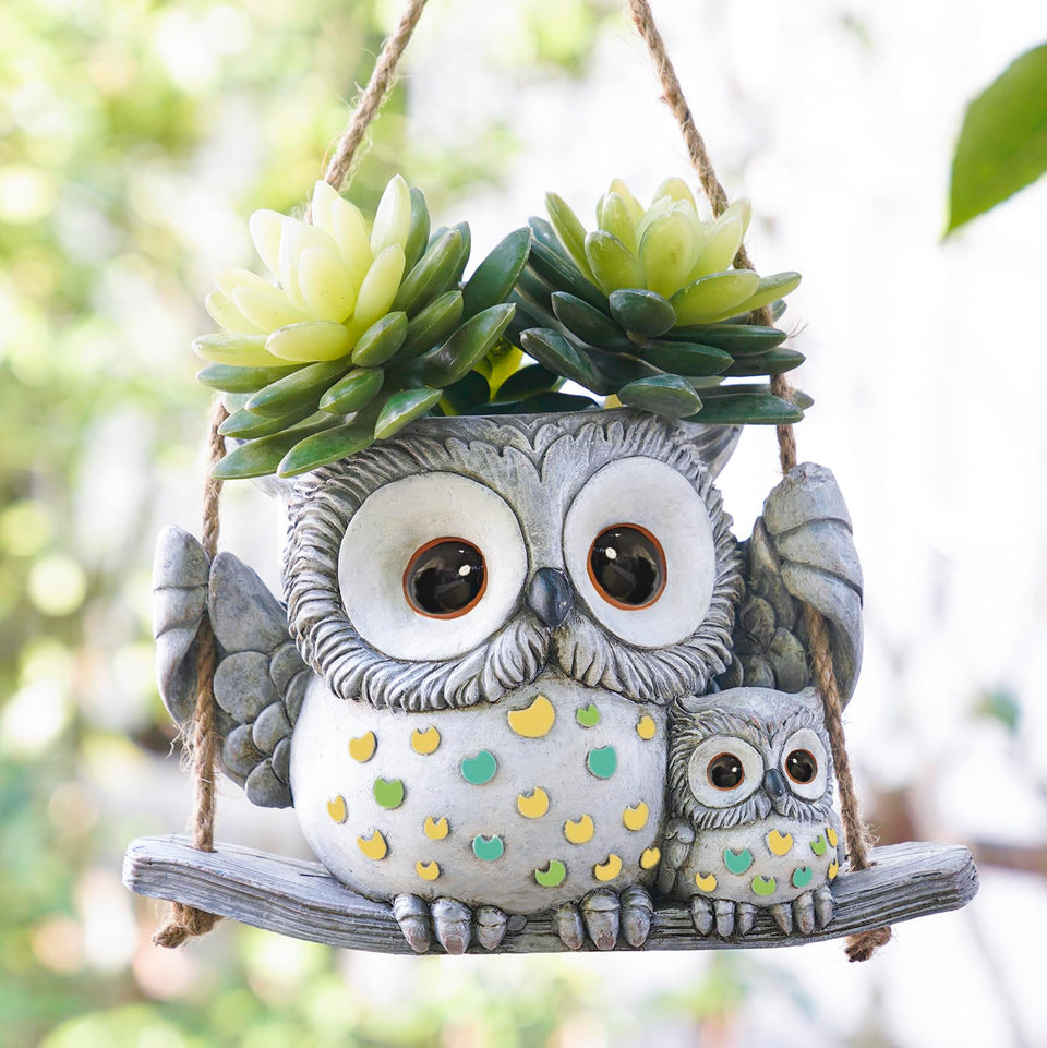Saysmile Swing Owl Planter main view highlights indoor decorative charm