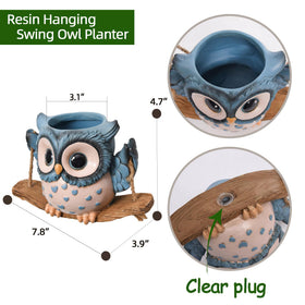 Saysmile Swing Owl Planter outdoors adds whimsical decor with durable resin.