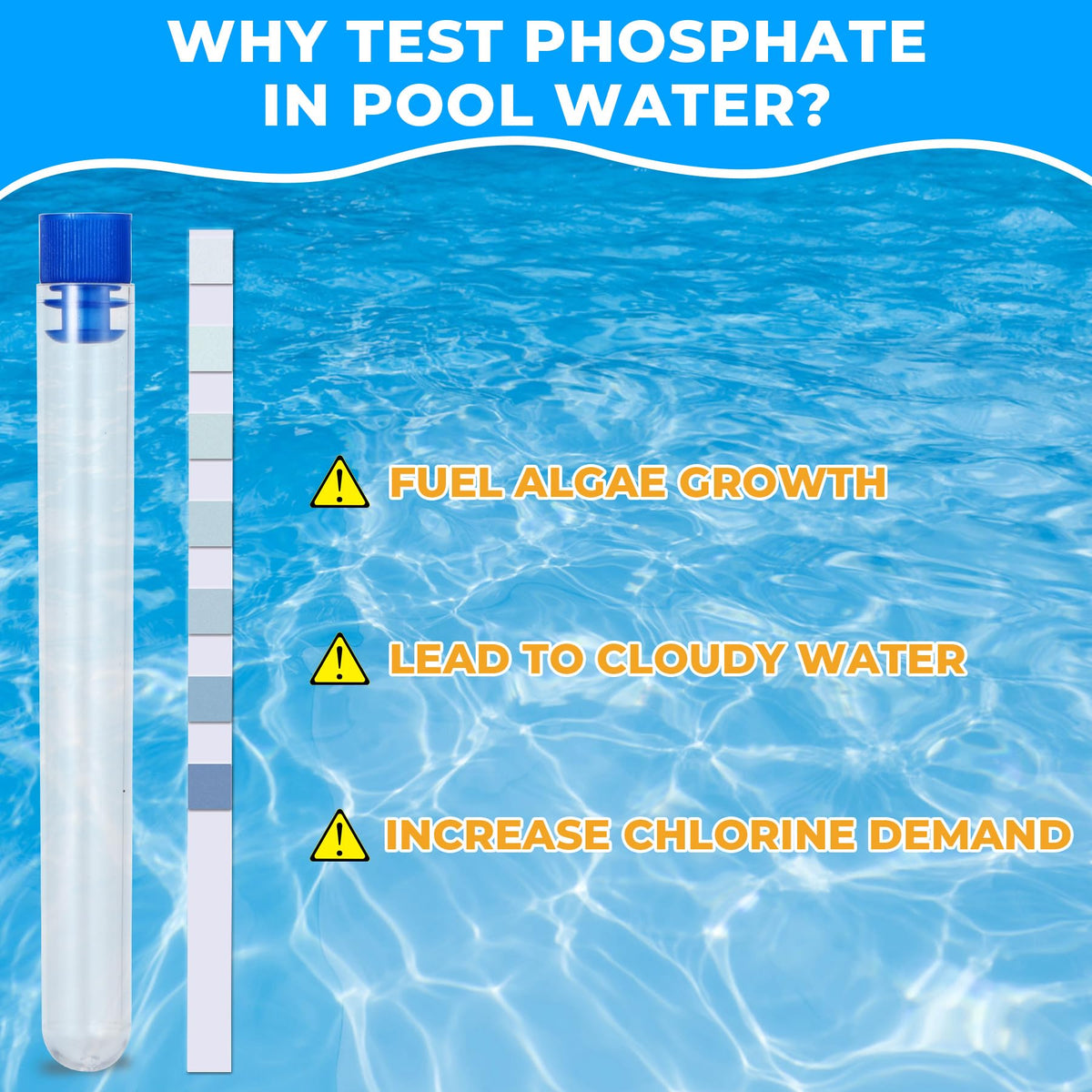 SaySummer phosphate test kit for hot tub shows convenient at-a-glance results.