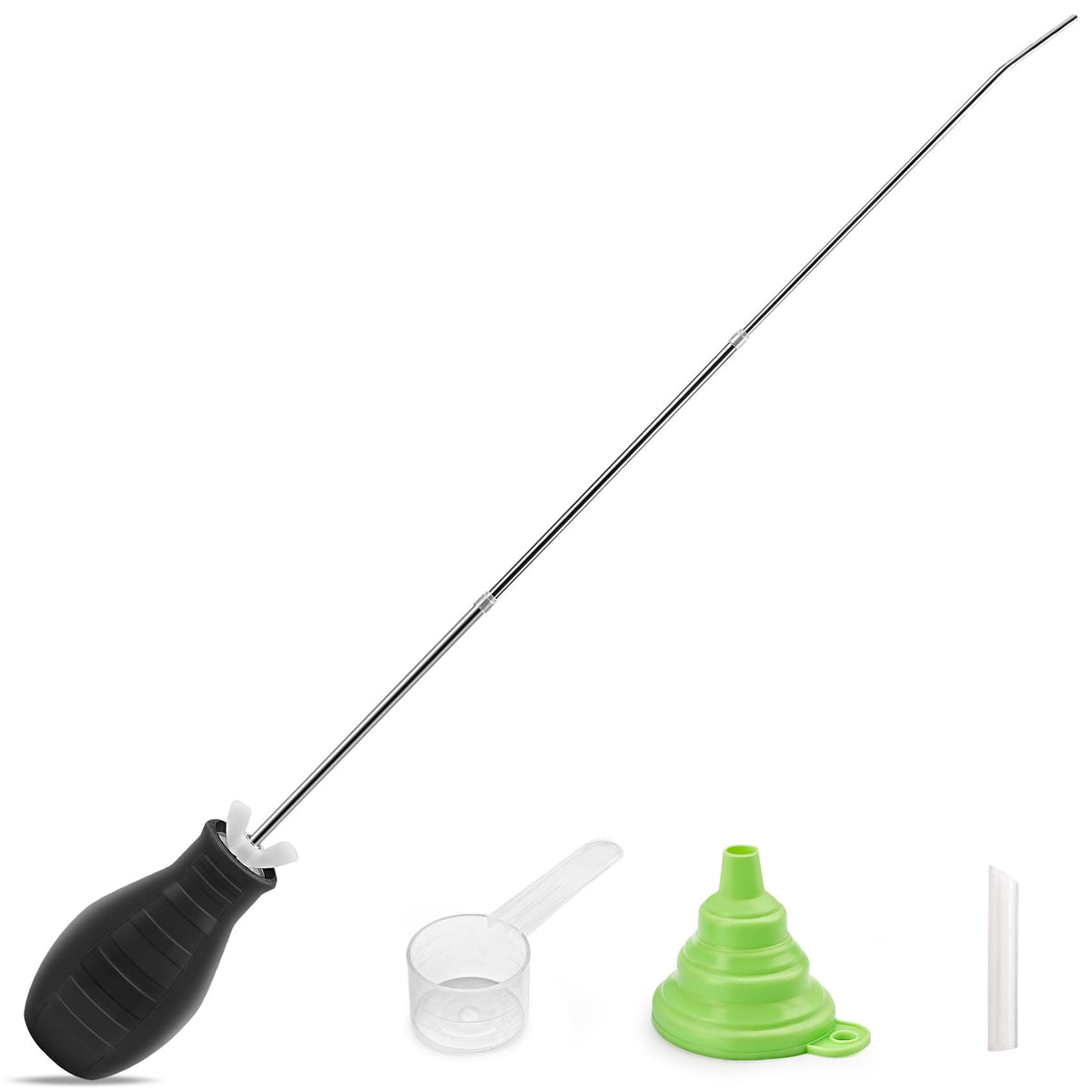 Sbestily diatomaceous earth powder duster with large bulb for extended garden coverage.