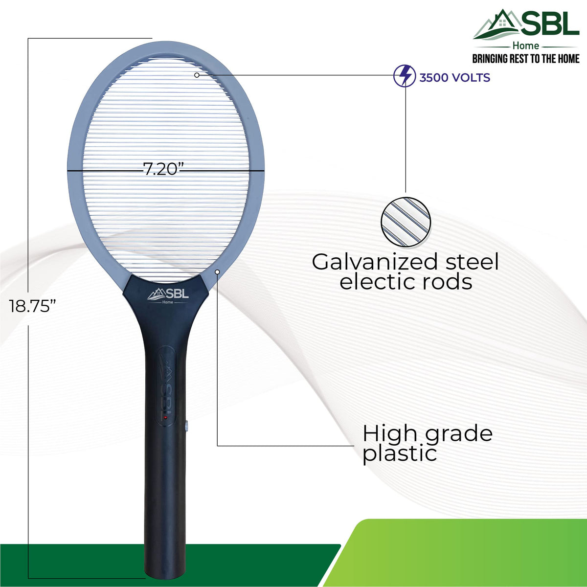 SBL Home compact electric fly swatter racket ready for quick use