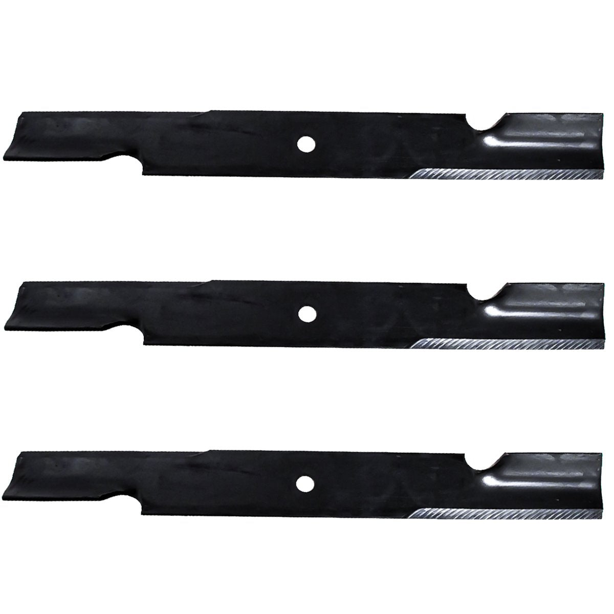 Scag 3PK 21-inch cutter blades for 61-inch deck, ready for precise lawn maintenance.