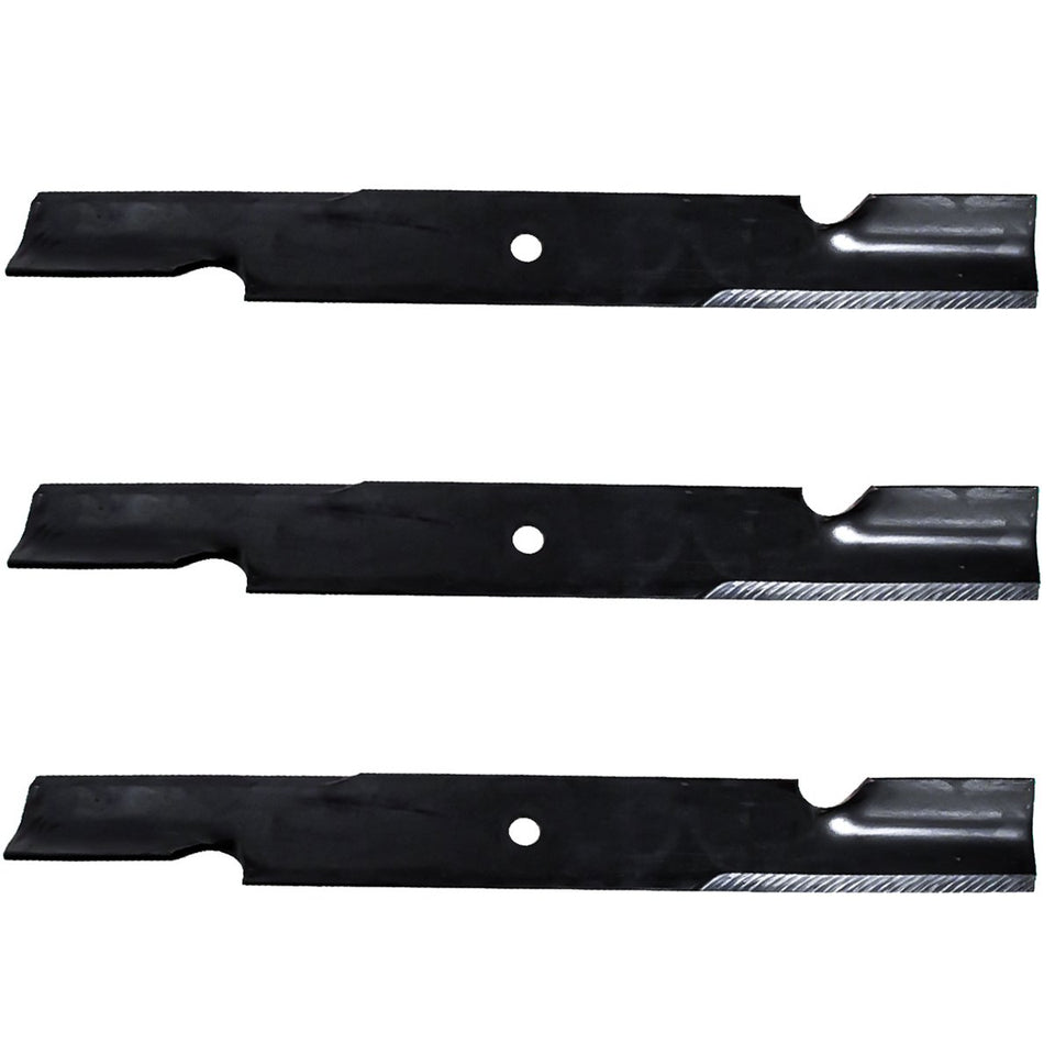 Scag 3PK 21-inch cutter blades for 61-inch deck, ready for precise lawn maintenance.