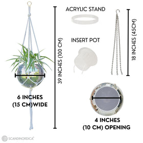 SCANDINORDICA disco ball planter on acrylic stand for tabletop viewing.