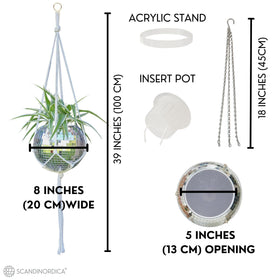 SCANDINORDICA disco ball planter on acrylic stand suits tabletop arrangements.
