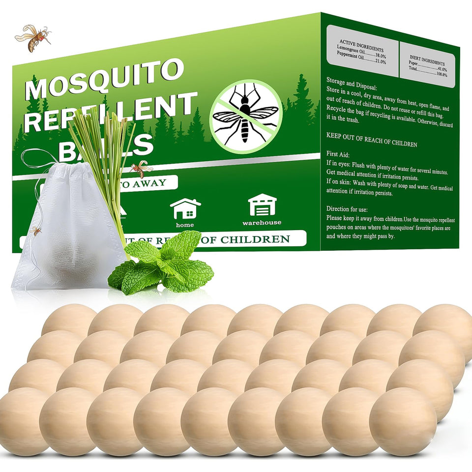Scarilpest Mosquito Repellent Outdoor Patio 36 Balls keeps mosquitoes away from decks and doors.
