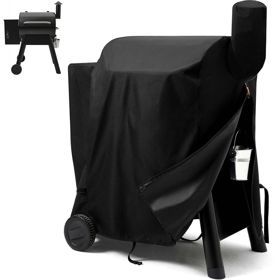 SCAUSY pellet grill cover for Traeger Pro 22 with precise fit protects from rain and debris