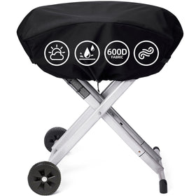 SCAUSY portable grill cover for Coleman Roadtrip 285 shields from rain and dust.