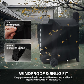 SCAUSY windproof design with adjustable straps keeps the cover secure in gusts