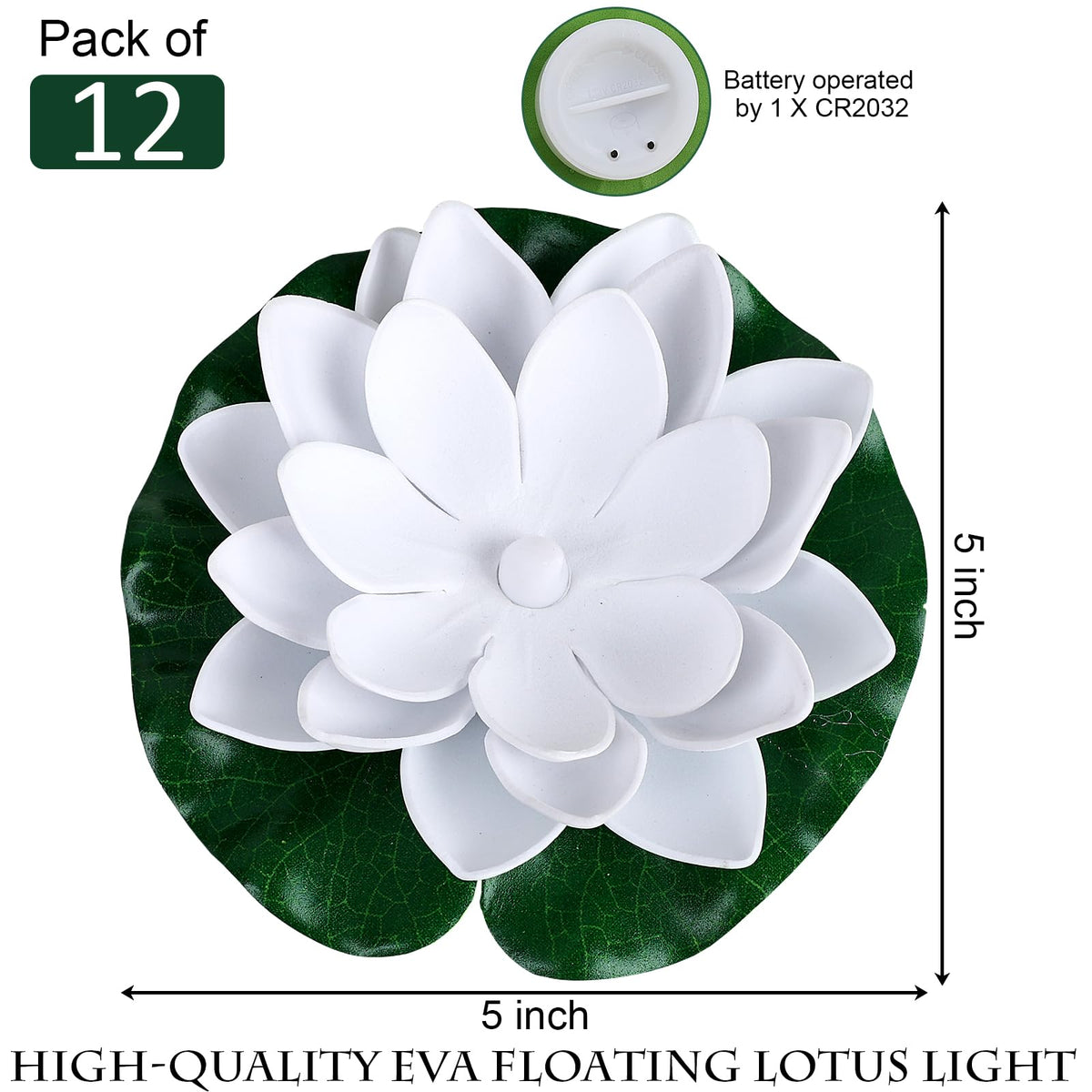 Scawim 12-pack water-activated lotus lights for garden ambiance.